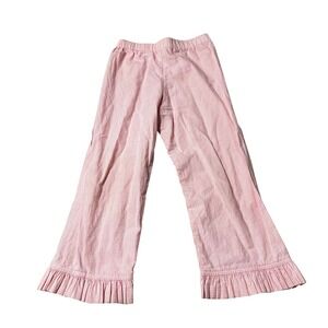 Hannah Kate Pink Gingham Ruffle Pants Kids Size 5 Pajamas Sleepwear